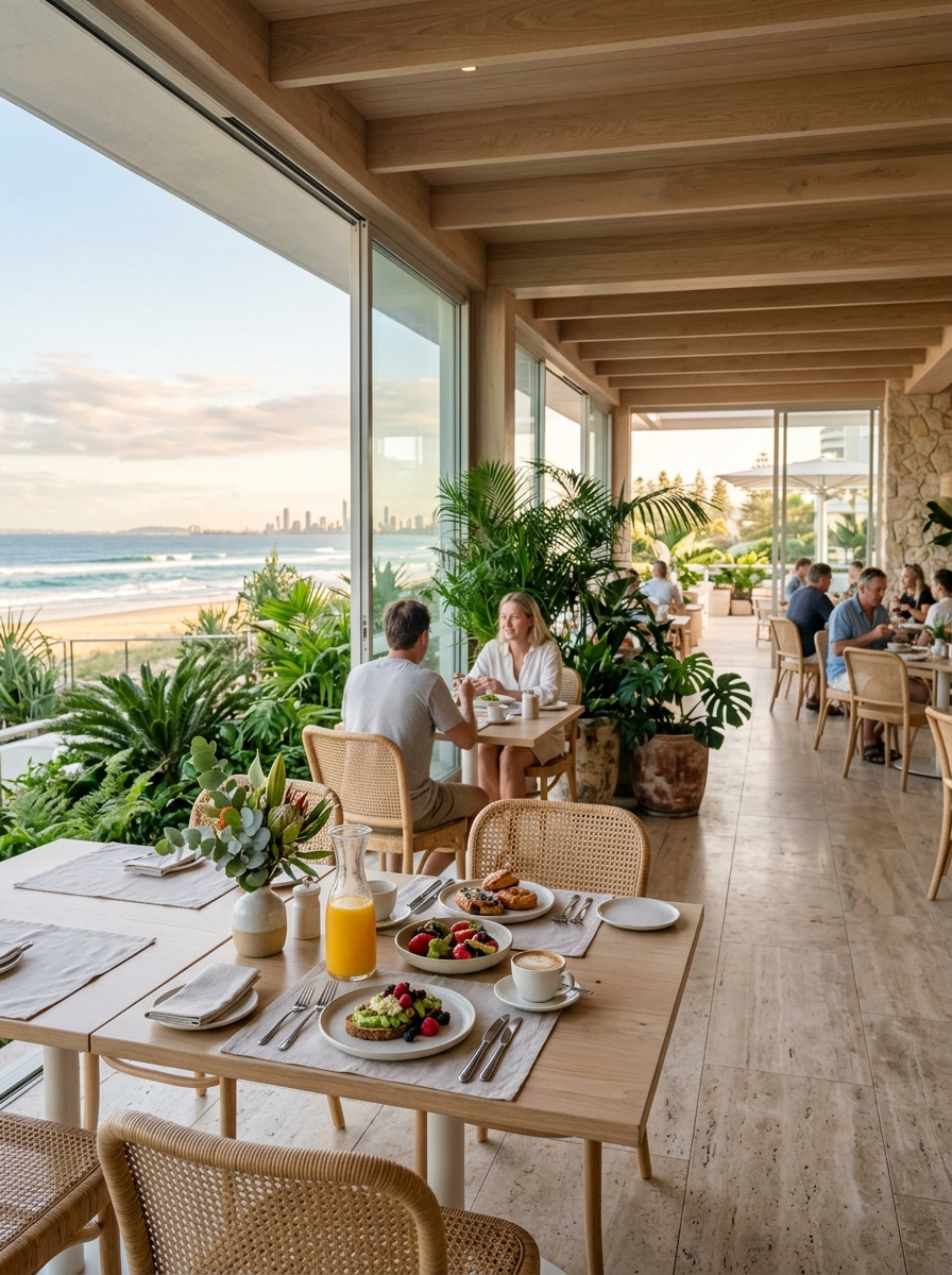 Relaxed contemporary hotel dining room